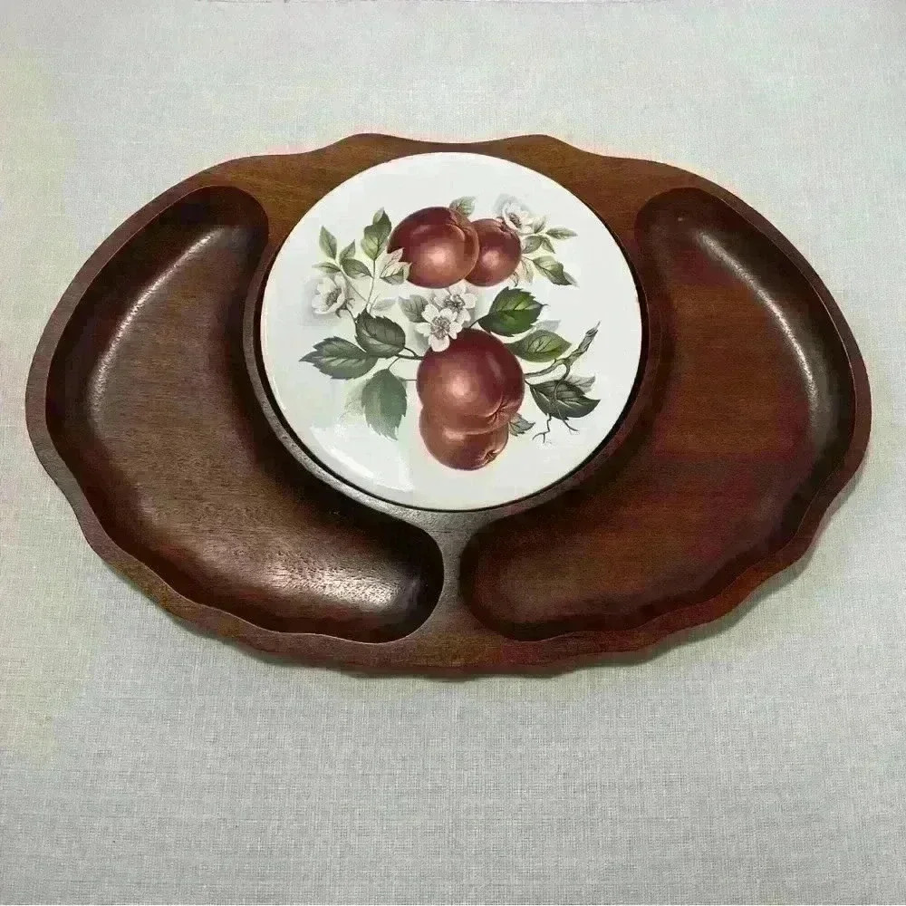 Brenda Bridgett New Zealand Mahogany Charcuterie Serving Tray with Ceram…